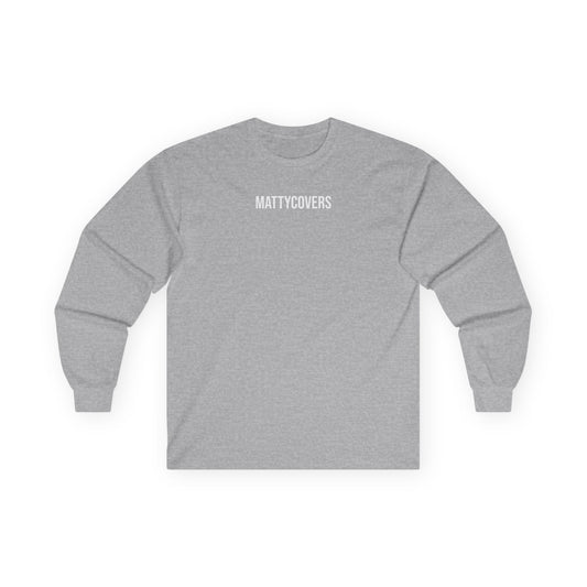 Mattycovers Minimalist Long Sleeve Tee — White Logo Cotton Shirt