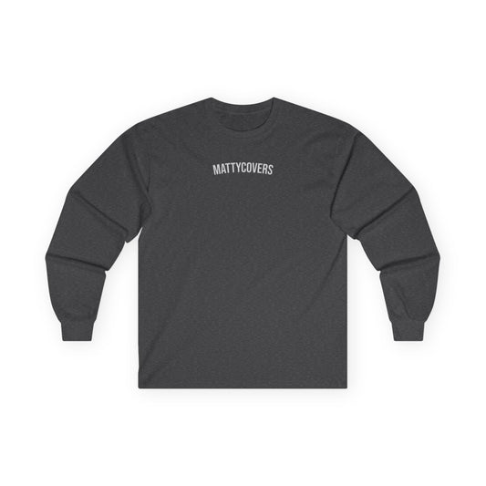 Mattycovers Minimalist Long Sleeve Tee — White Logo Cotton Shirt